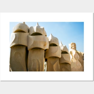 Casa Mila, Barcelona, La Pedrera, Chimneys Posters and Art